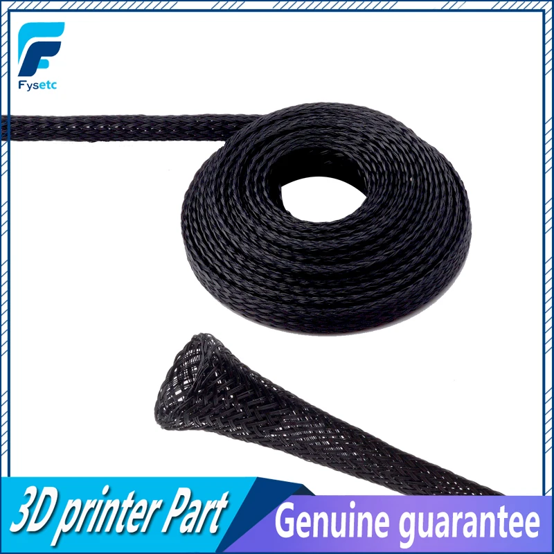 5Meter 6mm 8mm 10mm Dia Expandable Braided font b PET b font Premium Cable Sleeve Black