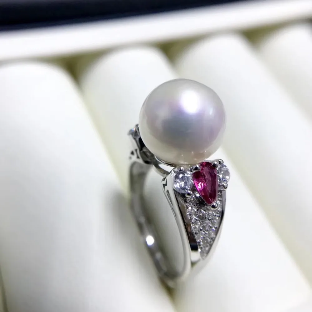 

925 Silver Ring Finger Ring Adjustable Ring Findings Mountings Settings Parts Fittings for Edison Pearls Jade Coral Stones