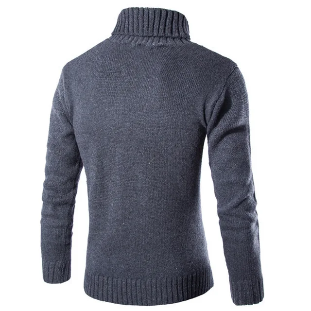 Autumn Winter High Neck Thick Warm Sweater Men Turtleneck Brand Mens Sweaters Slim Fit Pullover Men Knitwear M-2XL