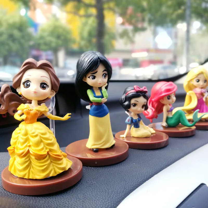 Disney 3 шт./компл. Kawaii Q Vesion Принцесса Белоснежка Белла Золушка Русалка Жасмин ПВХ