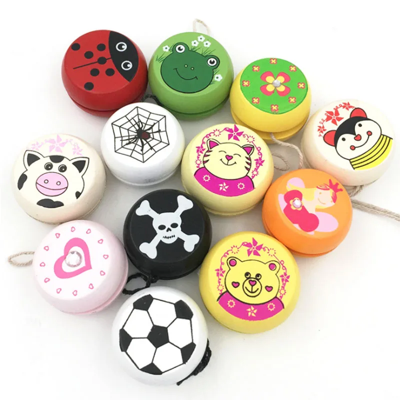 Милые животные принты деревянные игрушки йойо Божья коровка игрушки Дети йо-йо творческие йо-йо игрушки для детей Дети йо-йо мяч
