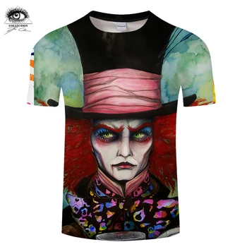 

Mad Hatter by Pixie cold Art Funny 3D T-shirts Men Funny Printed T shirts Brand Tops Short Sleeve Camiseta Summer Top ZOOTOP BEA