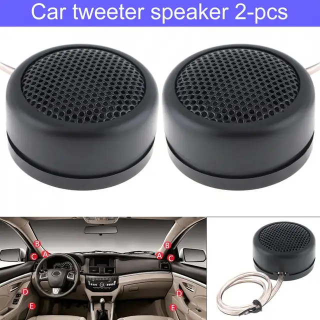 1 Pair 380W High Efficiency Dome Mini Car Tweeter Speakers Auto Horn