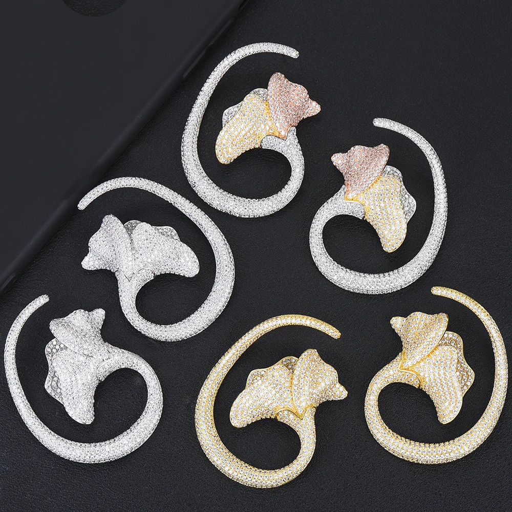 

Blooming Flowers charms silver 925 original New Deaign Stud Earrings Jewelry Full AAA Cubic Zirconia Ladies Anniversary Gift