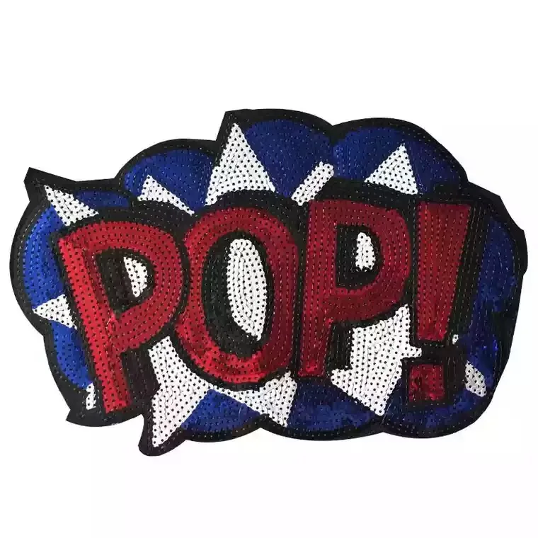 27 x 18 cm Letter POP Sequined Patches for Clothes Iron on Sequins Embroidery Appliques DIY Sewing Garment Accessories | Дом и сад