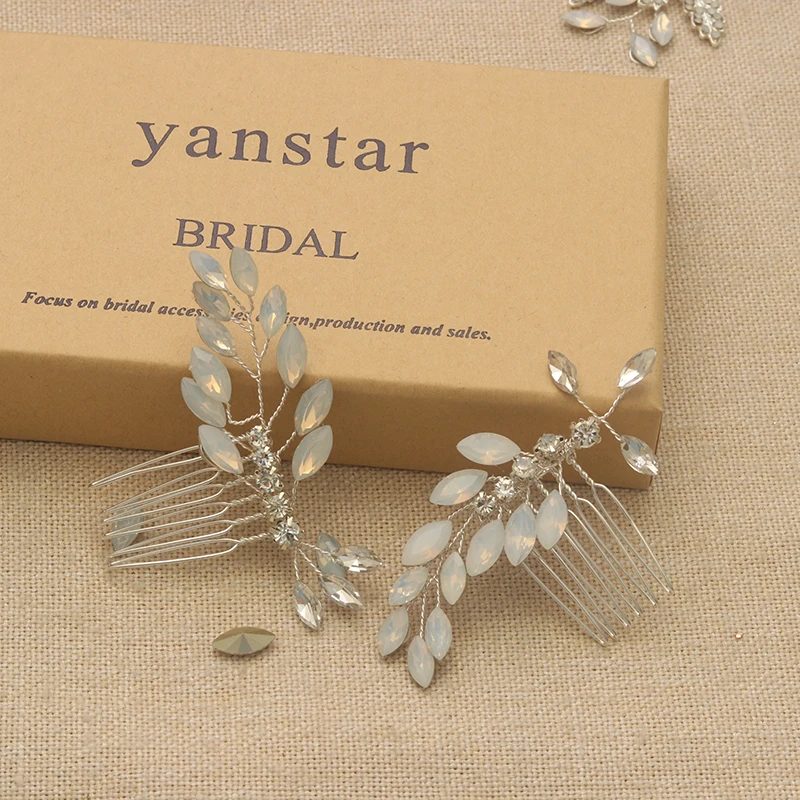 

MissDress 2pcs Hair Clip Wedding Hair Pin Gold Bridal Hair Bridal Accessories Rhinestone Pearl Hairpins for Bridal JK955