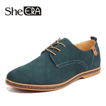 

2019 Brand Plus Size 48 Men Casual Leather Shoes Oxfords Suede Leather Men's Flats Spring Autumn Fashion Luxury Classic Shoes