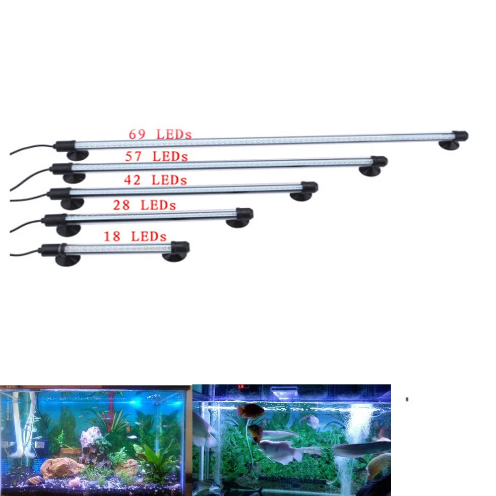 

18/30/42/57/69 LED Aquarium Fish Submersible Light Air Bubble Lamp Remote
