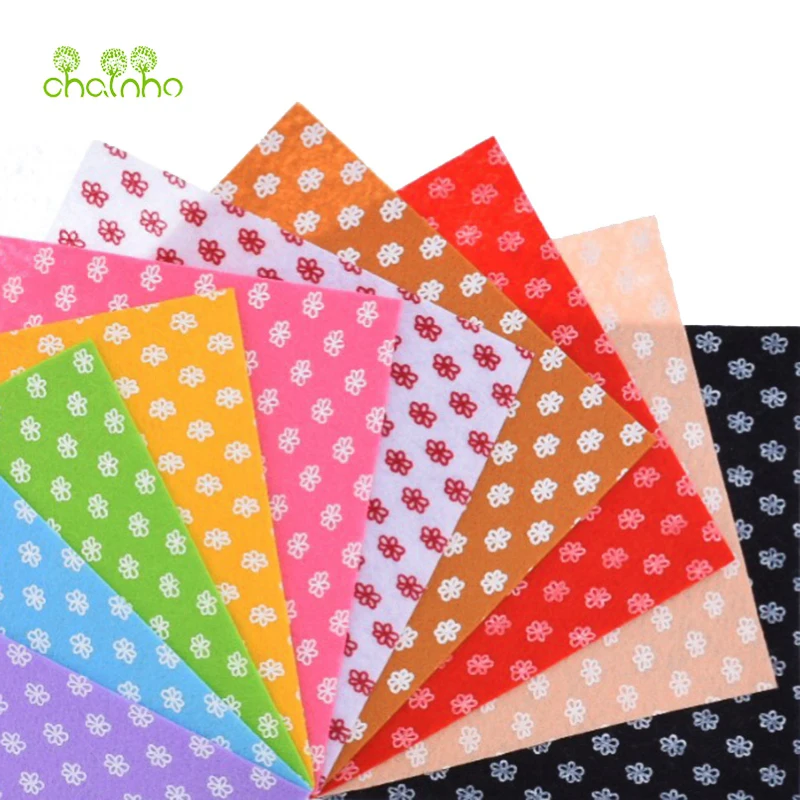 

Print Flower Non Woven Felt Fabric 1mm Thickness Polyester Cloth Sewing Dolls Crafts Home Decoration Pattern Bundle10pcs15x15cm