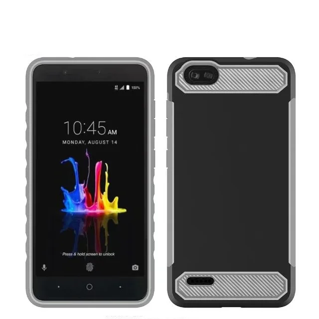 black Прочный армированный чехол для zte N9517, двухслойный чехол из углеродного волокна, устойчивый к падениям, чехол для zte Blade Force, чехол для телефона - Цвет: black
