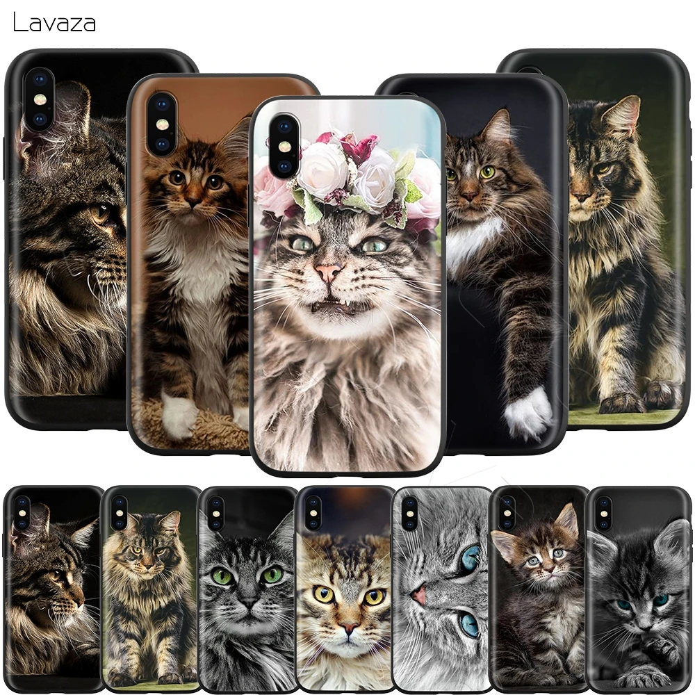 

Lavaza Pet Maine Coon Cat Case for iPhone 11 Pro XS Max XR X 8 7 6 6S Plus 5 5s se