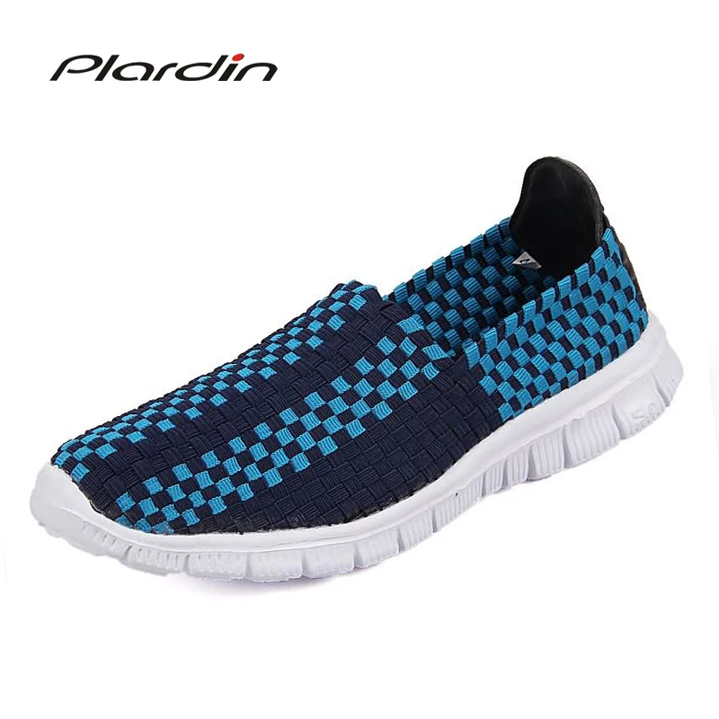 

Plardin New Summer men's Mixed Color Leisure Fashion Soft Flat Sandals Man Shoes Breathable Narrow Band Woven Jelly Men Shoes