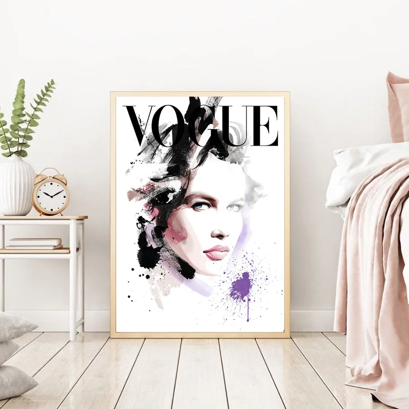 NOOG Cuadros Vogue печатные постеры и печать на холсте настенный поп арт черно белая