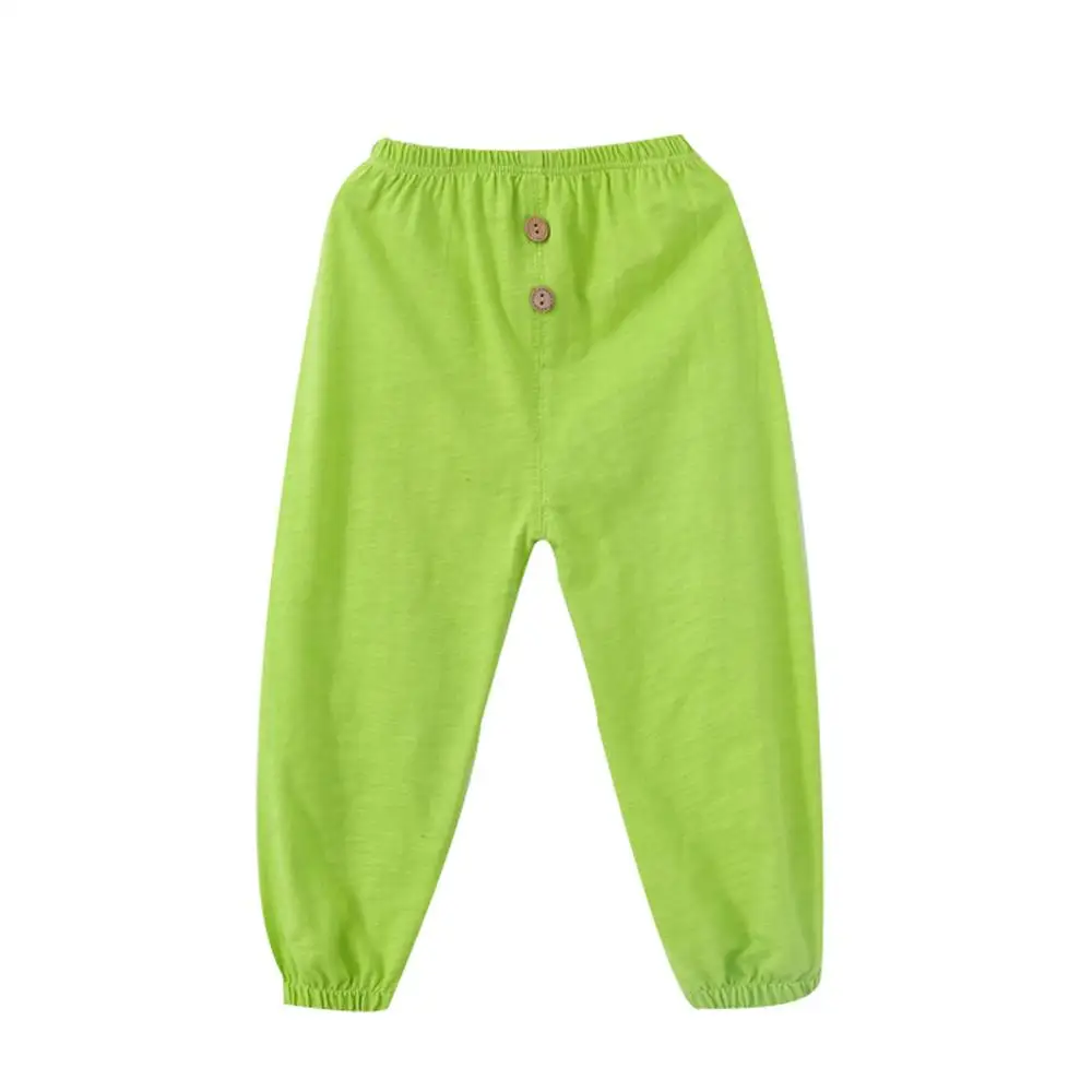 Летние хлопковые однотонные штаны-шаровары Новые модные повседневные длинные штаны для маленьких мальчиков и девочек - Цвет: Green