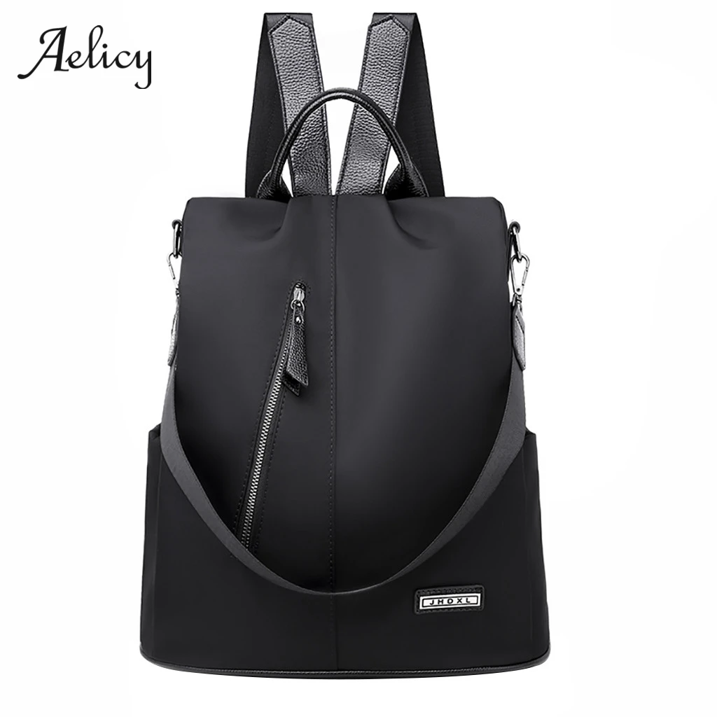 

Aelicy Women Satchel 2019 Fashion Ladies Solid Zipper Travel Backpack Female Oxford anti-theft Backpack Single Shoulder Bag 606