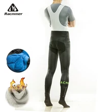 Racmmer Warm 2018 Winter Thermal Fleece Cycling Long Bicycle Bib Pants 5D Gel Pad Bike Bib Tights Mtb Men Ropa Ciclismo #CK-01