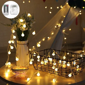 

CHIZAO LED Crystal Battery String Lights Fairy Holiday Lighting Full Colors Glow for Christmas Wedding Creative Design wreath