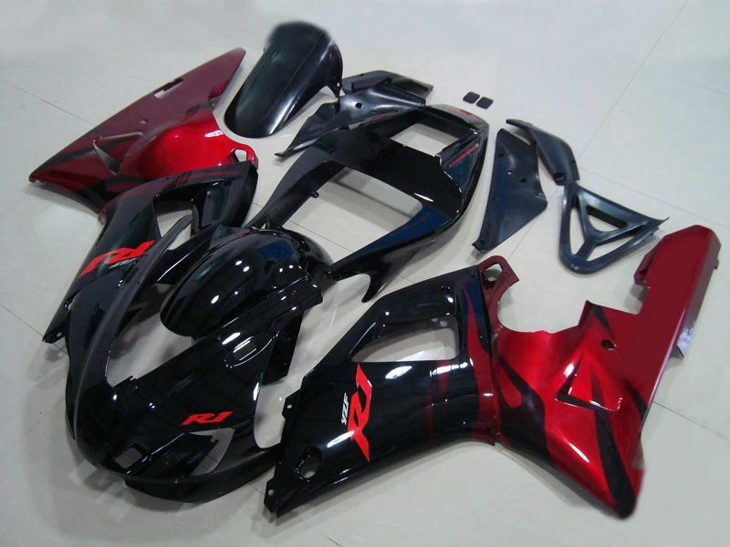 

Motorcycle Fairing kit for YAMAHA YZFR1 98 99 YZF R1 1998 1999 YZF1000 yzfr1 98 99 ABS Red gloss black Fairings set+7gifts YK15