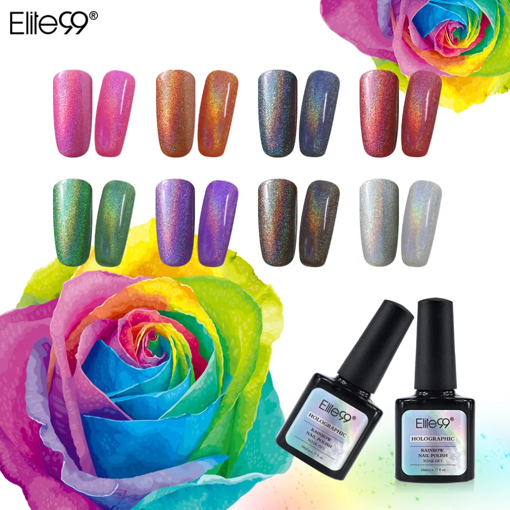 Elite99 12pcs Long Lasting Colorful Rainbow UV Gel Nail Polish DIY Nail Art Colorful Nail Gel UV