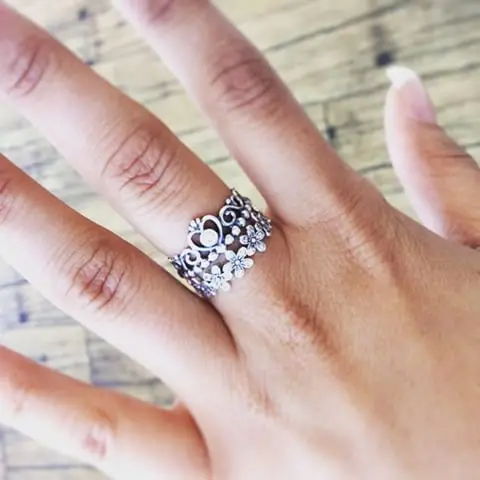 pandora rings stacking crown flower ring silver stack sterling european