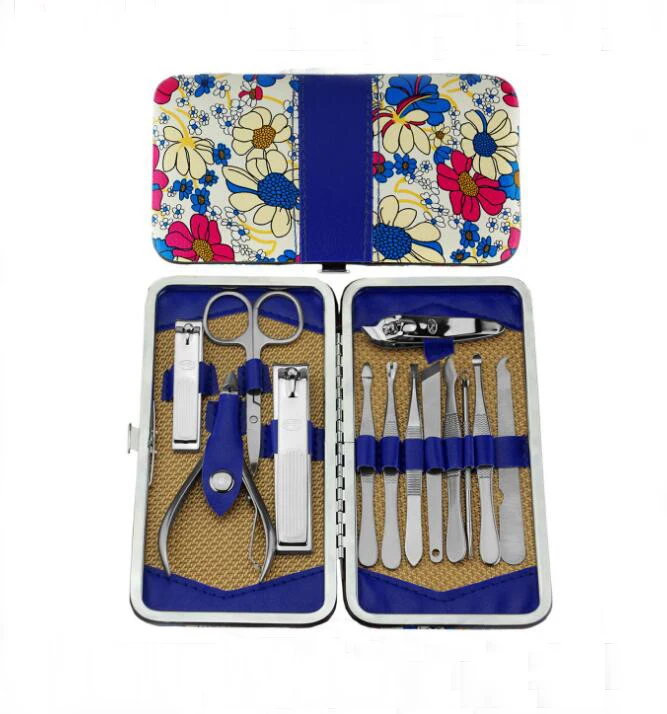 

13pc Nail Manicure Set Toe Pedicure Care Tools Nail File Knife Clipper Kit