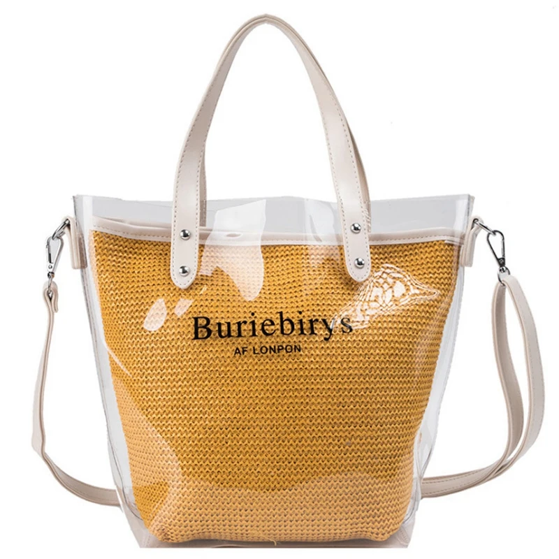 

AUAU-Summer New Fashion Portable Transparent Big Bag European And American Fashion Casual Shoulder Bag Diagonal Big Bag