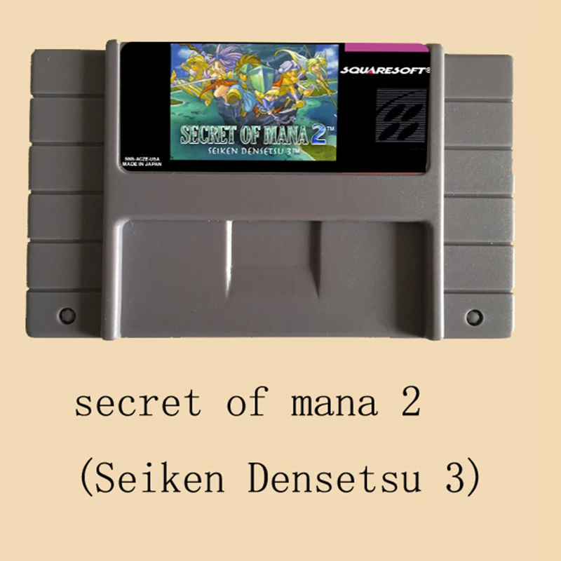 Secret of mana 2 (Seiken Densetsu 3) 16 бит 46 Pin большие серые карточки для Супер игры|16 bit|16 bit game