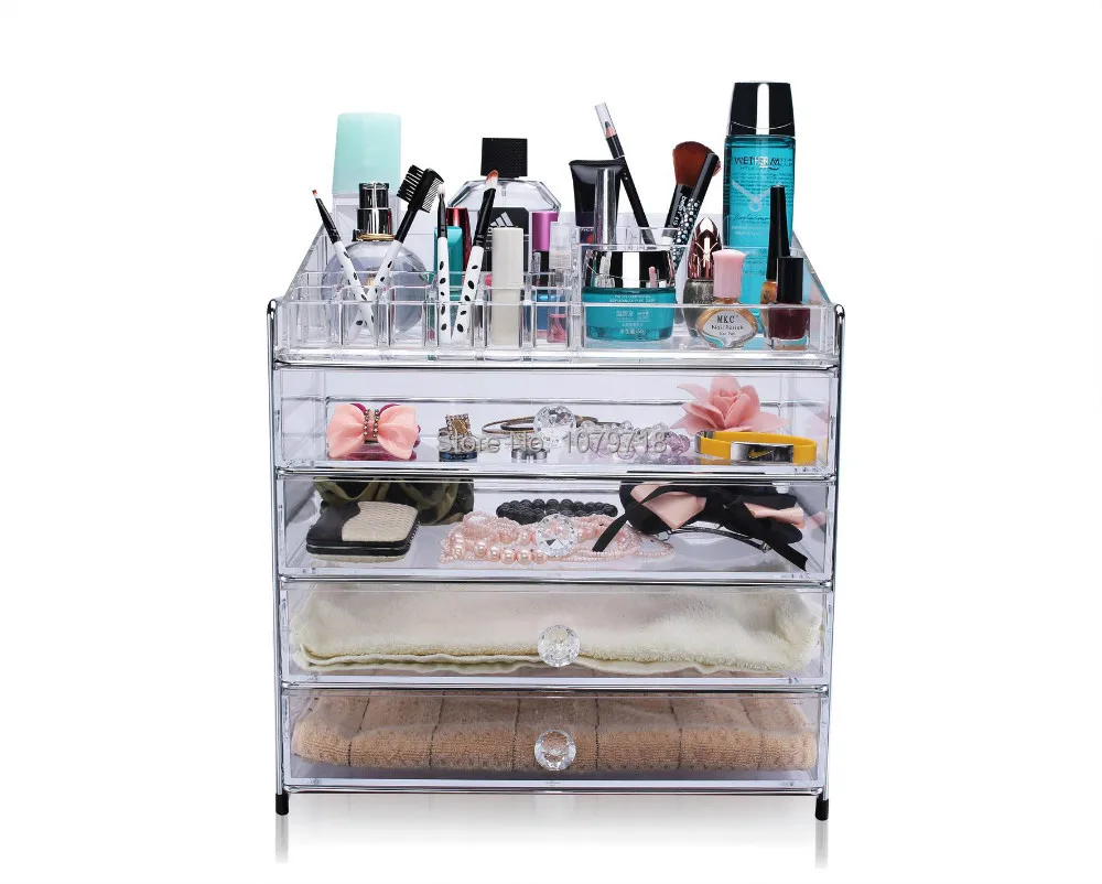 Moh 001 Free Shipping Acrylic Plexiglass Makeup Organizer With