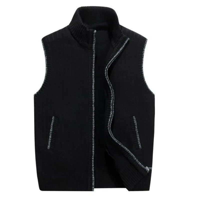 

Mens Winter Wool Sweater Vest Mens Sleeveless Knitted Vest Jacket 2019 New Warm Fleece Sweatercoat Plus SIze M-3XL