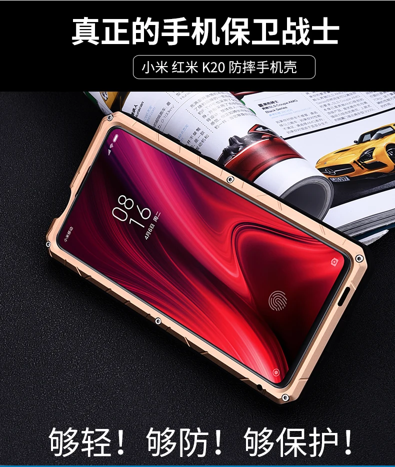 IMATCH Aluminum Metal Silicone Shockproof Case Cover For Xiaomi Redmi K20 Pro Mi pocophone F1 9T Pro Dirt Shock Proof Cover Case