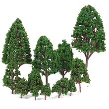 12 шт./лот пластиковые модели деревьев архитектурные модели для макет железной дороги сад пейзаж декорации игрушки для детей