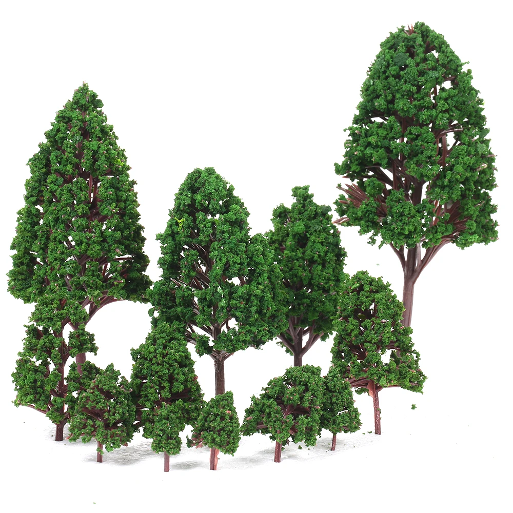 

12PCS/Lot Plastic Model Trees Architectural Models for Railroad Layout Garden Landscape Scenery toys for Children