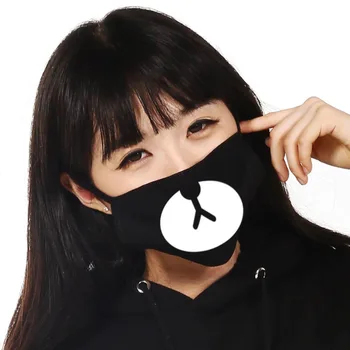 

7pcs Unisex Dustproof Cotton Mouth Mask Korean Kpop Star Style Black Lucky Bear Cycling Anti-Dust Mouth Mask Face Respirator