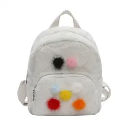 2018 Новый Модный Рюкзак дизайнерский бренд плюшевый женский маленький рюкзак мини-сумка милые школьные сумки для девочек-подростков