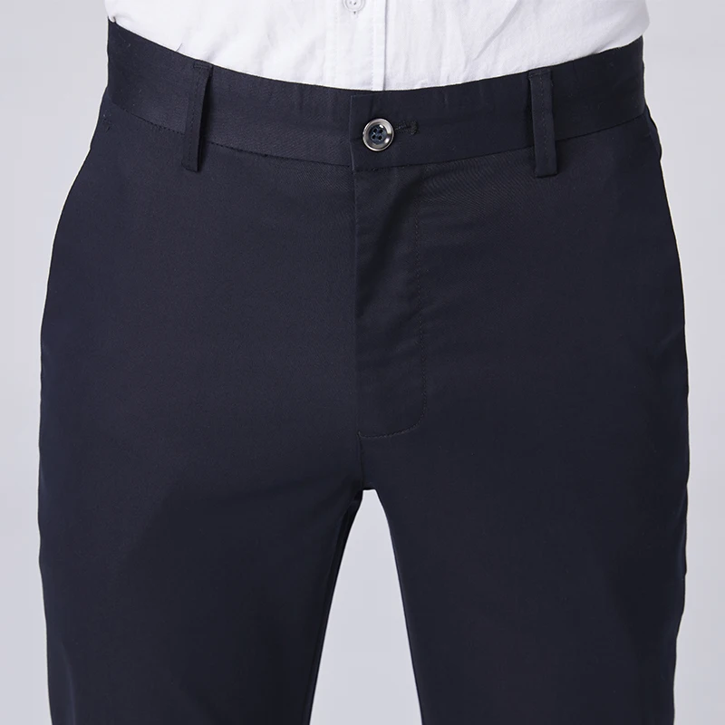

Plus Size 42 44 46 Men Thin Casual Pants 2019 New Classic Style High Quality Ice Silk Slim Fit Business Elastic Trousers Brand