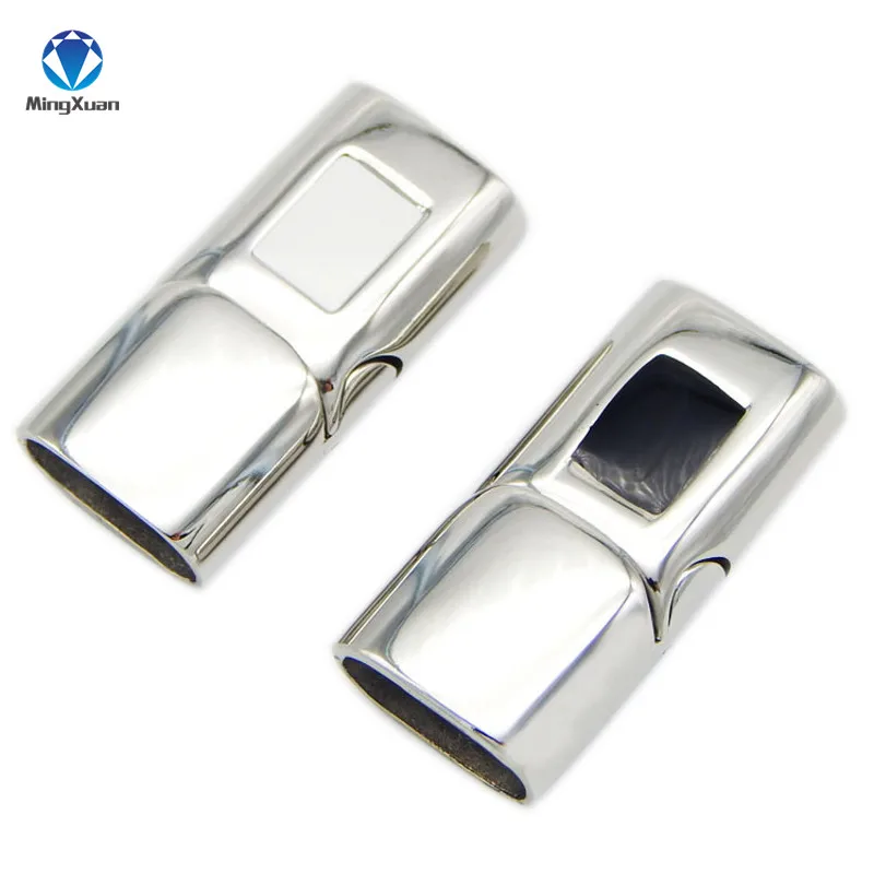 

1pcs Silver Tone Stainless Steel 12X6.2 MM Bracelet Clasps Jewelry Findings fit Leather Cord Rope Women Men Bracelets Making