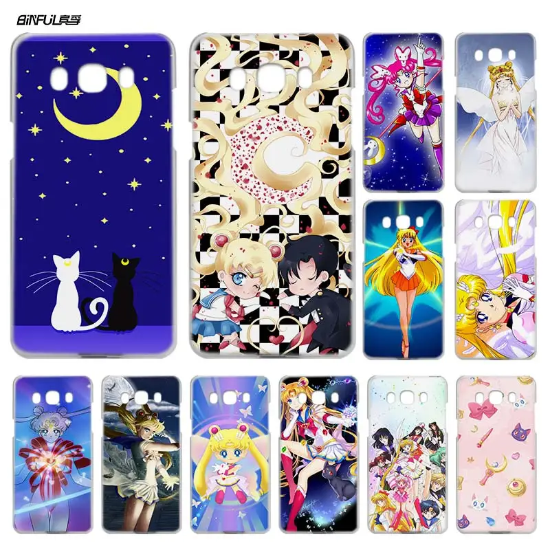 

Anime Case for Samsung Galaxy J1 J3 J5 J7 2016 2017 J5 J7 Prime Hard Plastic Clear PC Coque Capa Phone Cover Sailor Moon Girl