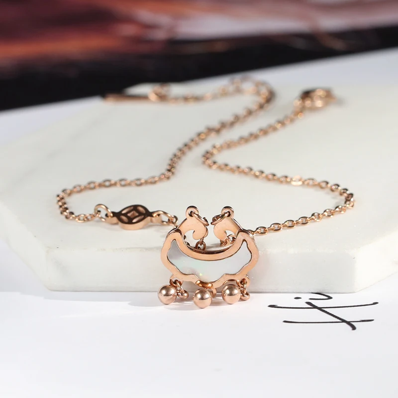 YUN RUO 2018 New Fashion Rose Gold Color Longevity Lock Anklet Chic Style Woman 316L Titanium Steel Jewelry Top Quality Not Fade YUN RUO 2018 New Fashion Rose Gold Color Longevity Lock Anklet Chic Style Woman 316L Titanium Steel Jewelry Top Quality Not Fade