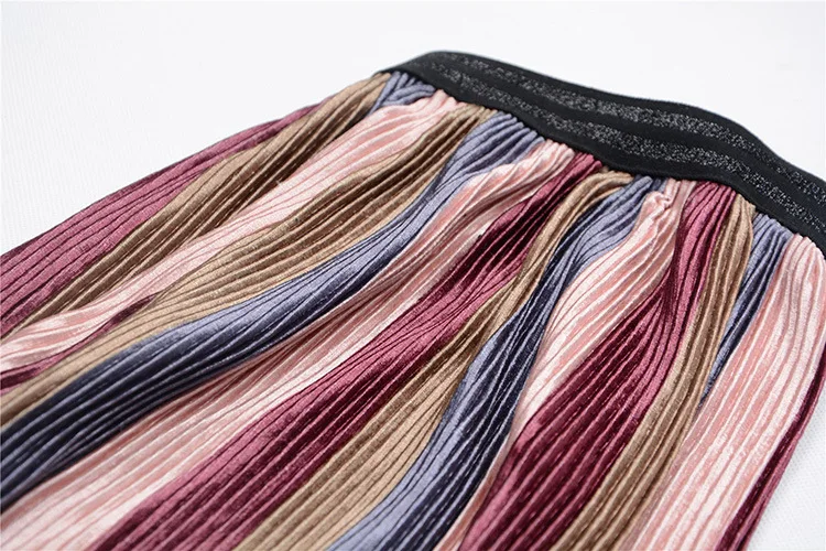 Весенне-летняя модная плиссированная юбка из плюша для девочек новые юбки принцессы для девочек Полосатая юбка в стиле пэчворк От 3 до 9 лет