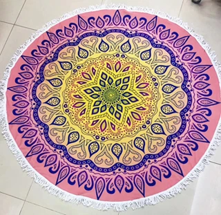 Berjemur Handuk Round Pantai Baru Besar Microfiber Dicetak Yoga