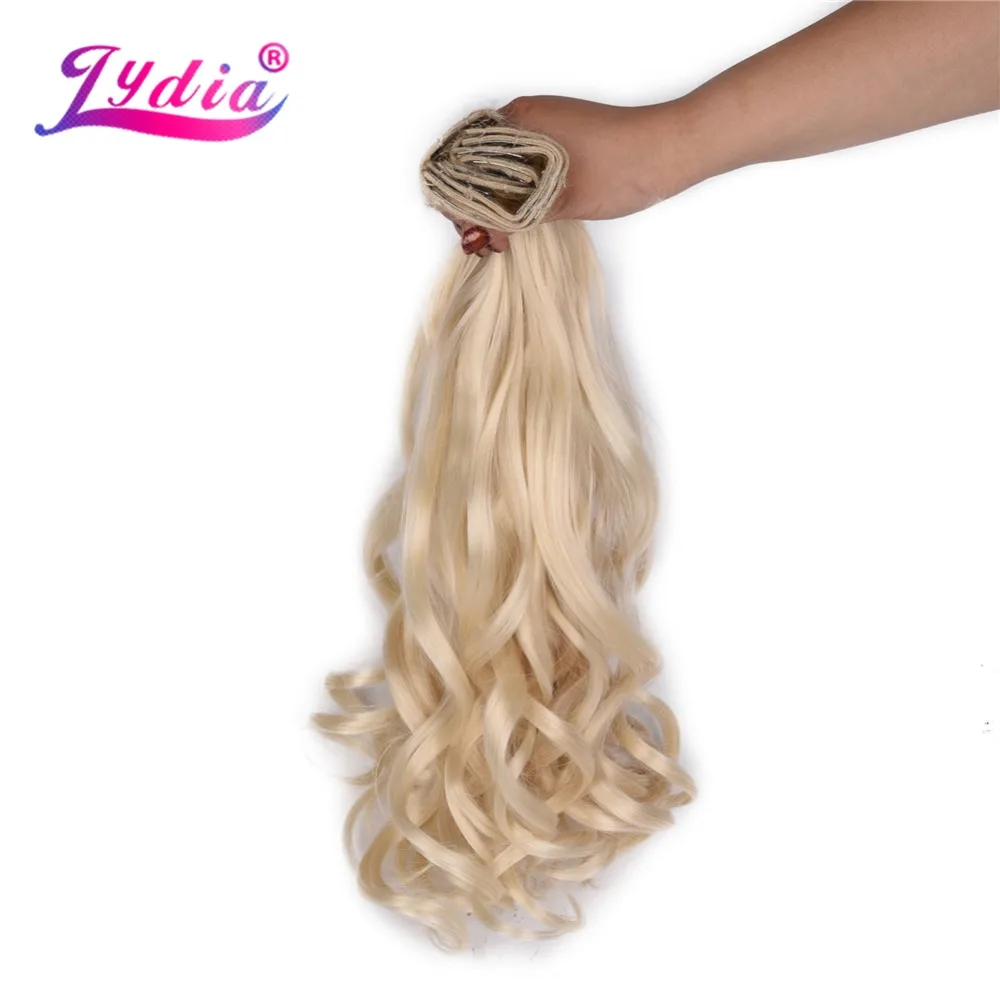 Лидия 8 шт./компл. 18 зажимов в накладные волосы 20 дюймов натуральные волнистые Длинные Синтетические термостойкие волосы для наращивания блонд
