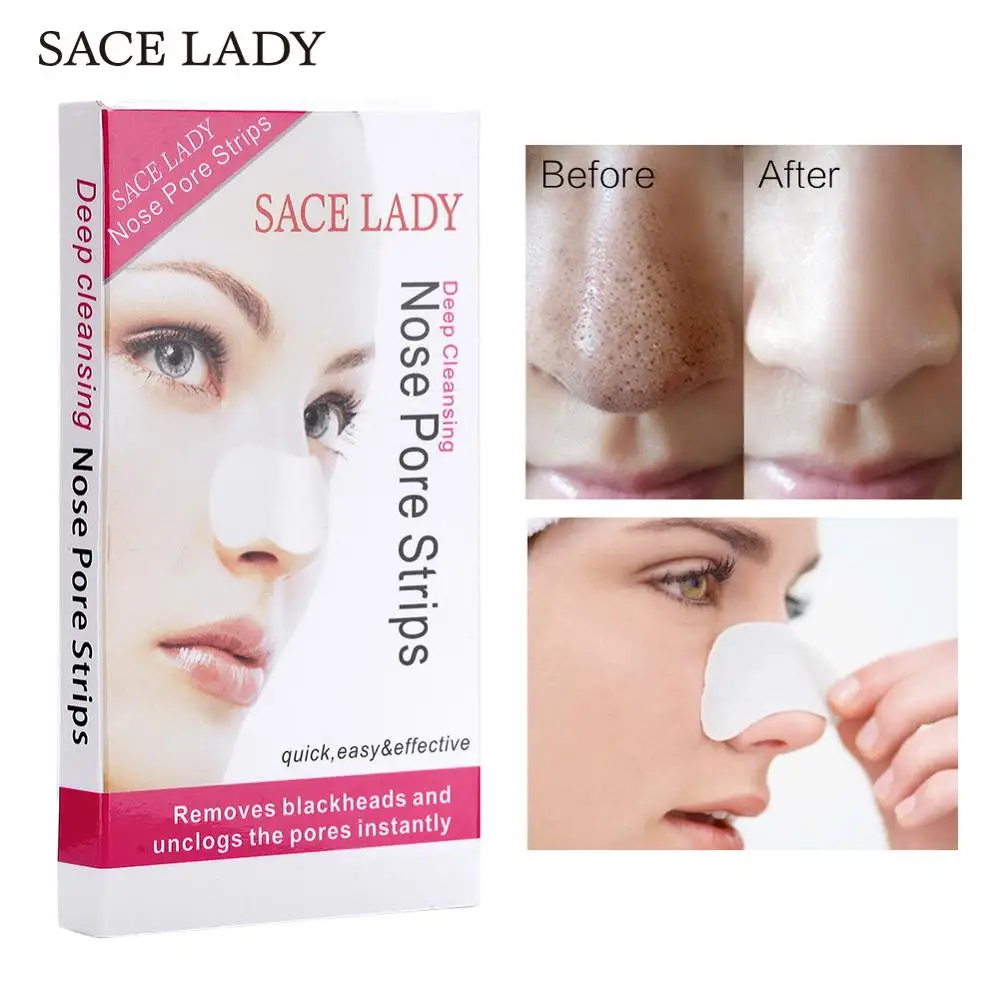 SACE LADY полоски для носа черная голова точечное удаление Глубокая чистка наклейка