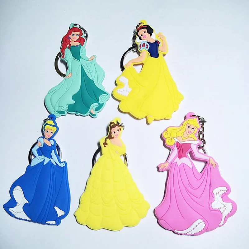 

Cartoon Snow White keychain Cinderella La Belle au bois dormant Belle cute fun PVC key chain Pendant jewelry gift personalized
