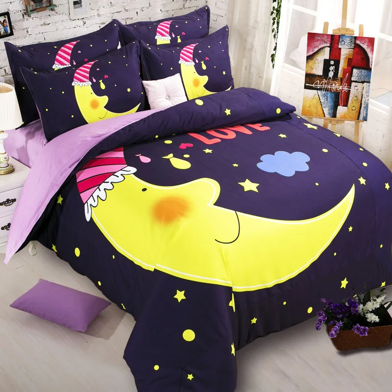 

2018 Fairy tale world theme Cartoon cotton four piece Child bedding set of three pieces D-101