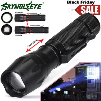 

2017 Zoomable Q5 LED Flashlight 3 Mode 3800LM Torch Super Bright 14500/AA Light Lamp Wholesales NOM29