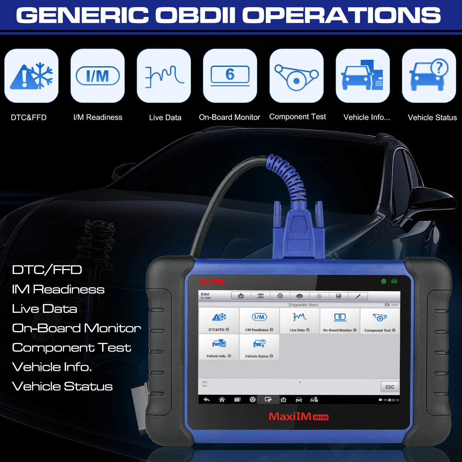 Autel MaxiIM IM508 OBD2 автомобильный диагностический автоматический сканер двигателя инструмент ECU XP200 программирование ключей scania сканер automotriz профессиональный