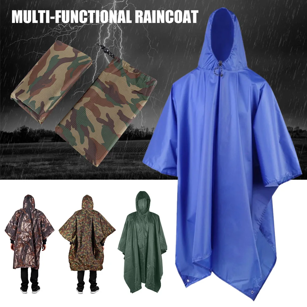 

High Quality Multifunctional 3 in 1 Rain Coat Waterproof Poncho Awning Traveling Picnic Mat VE