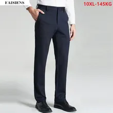 Для мужчин Дешевые вечерние Костюм с ворсом Брюки прямые теплые толстые брюки плюс большой Размеры большой 8XL 9XL 10XL 52 зима-осень Бизнес брюки