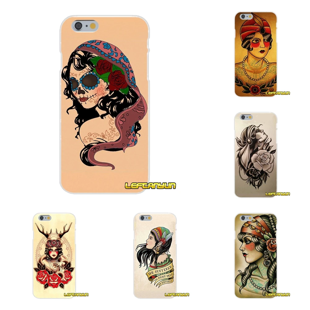 Gypsy Style Tattoo Girl Soft Silicone phone Case For iPhone X 4 4S 5 5S