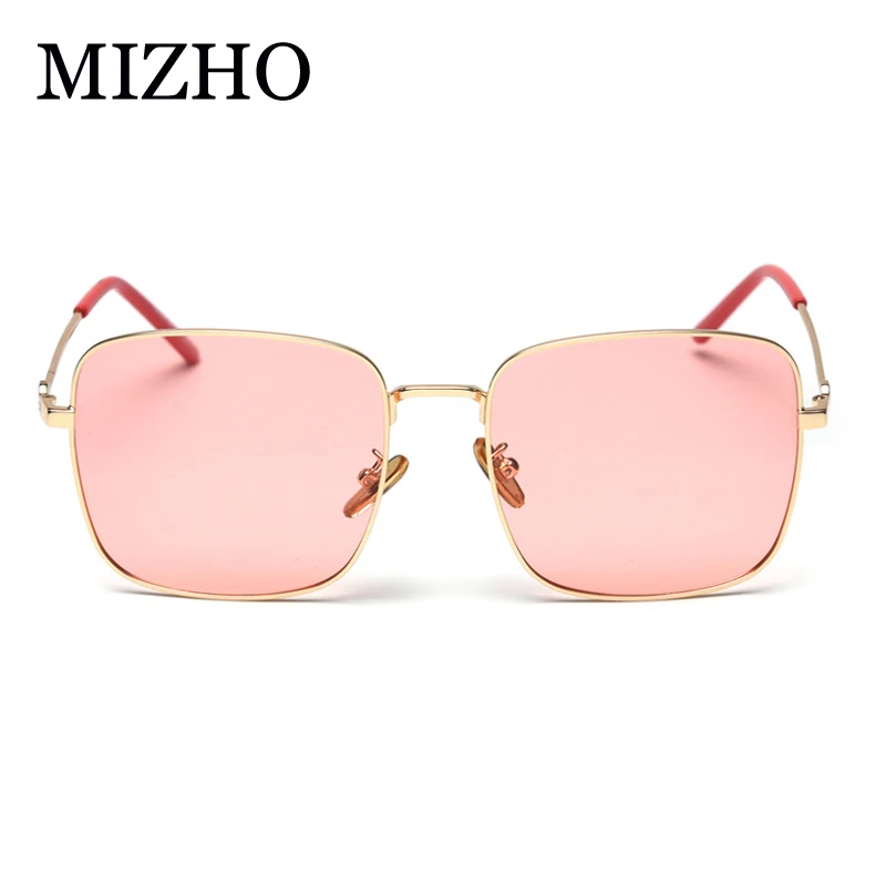 MIZHO негабаритных металлических квадратных поляризационных солнцезащитных очков для женщин люксовый бренд Модные мужские тонированные качественные солнцезащитные очки знаменитостей модные